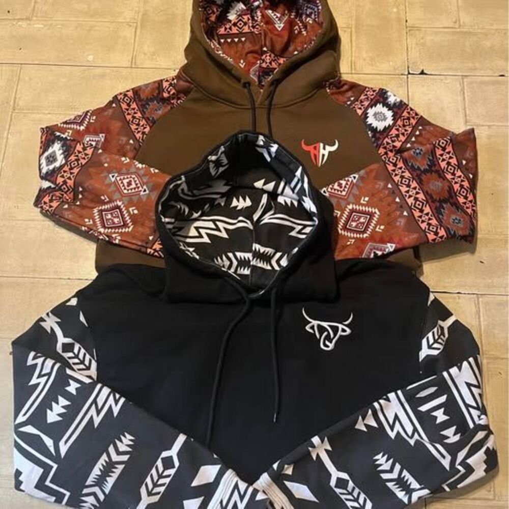 Lost calf & Hey dude style Aztec pattern hoodie size large